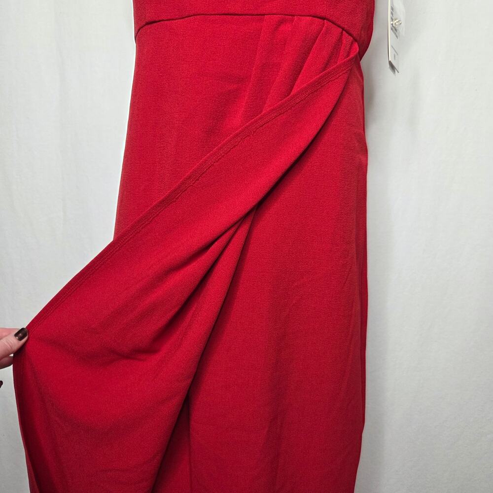julia jordan Knot-Neck Tulip-Hem Midi Dress Red NWT Size 8 - Picture 5 of 10